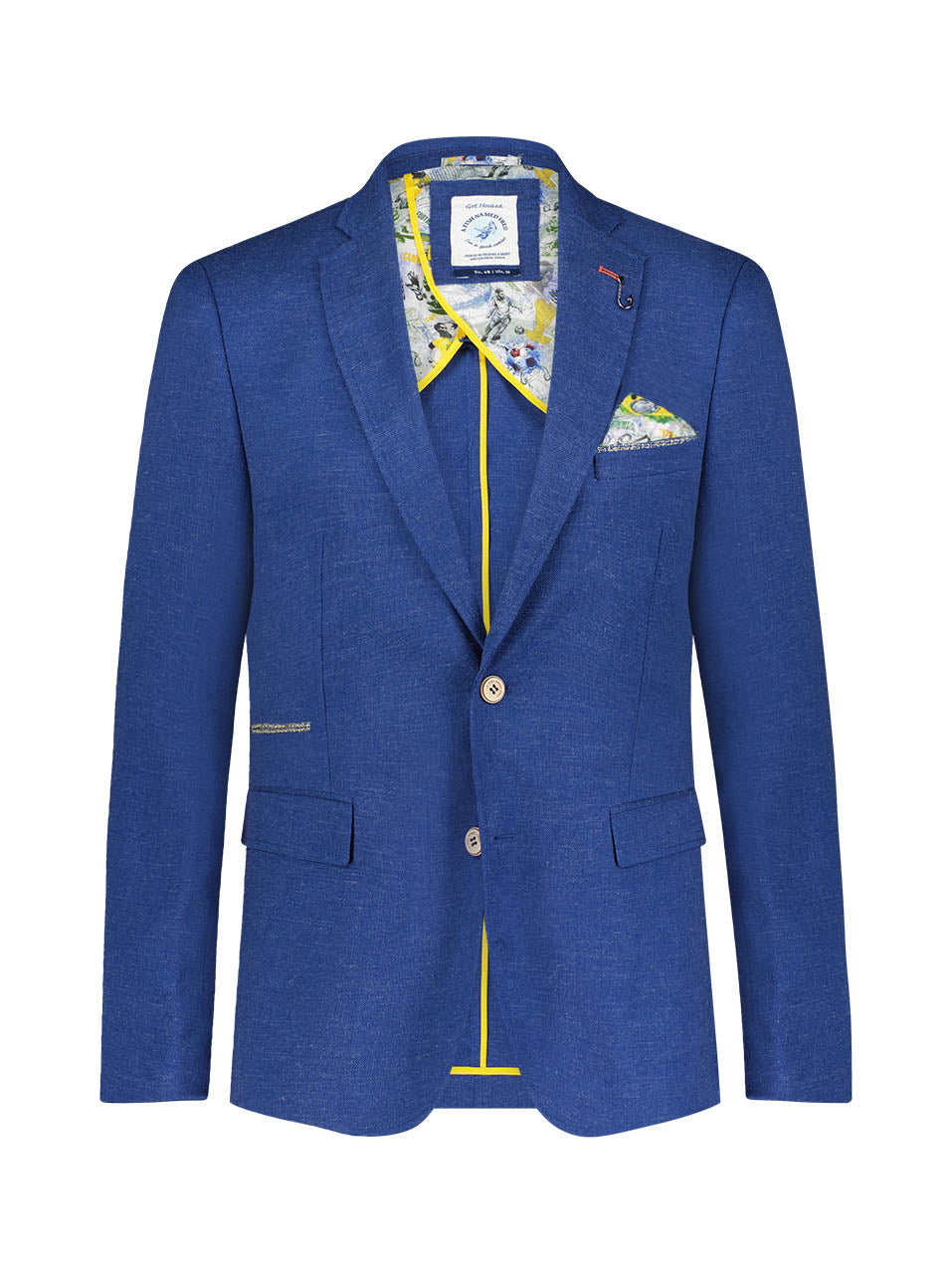 Blue Linen Look Men's Blazer by A Fish Named Fred