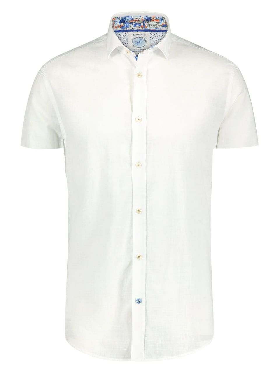 Short Sleeve White Linen Shirt
