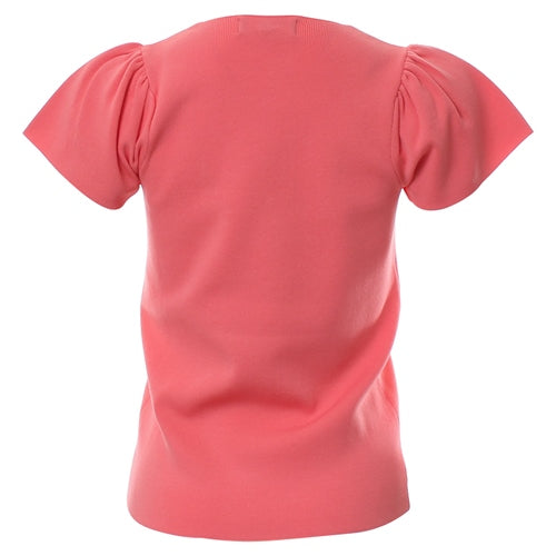 Ladies Breena Coral Knitted Top-Ghost Back View