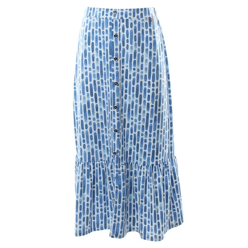 Ladies Kali Blue Skirt-Ghost Front View