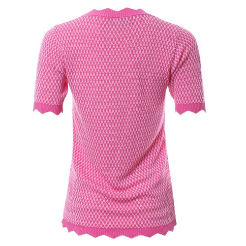 Ladies Edwina Pink Knitted Top-Ghost Back View