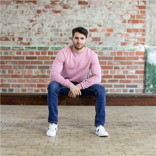 Men's Aidan Pink Sweater-Front View 1
