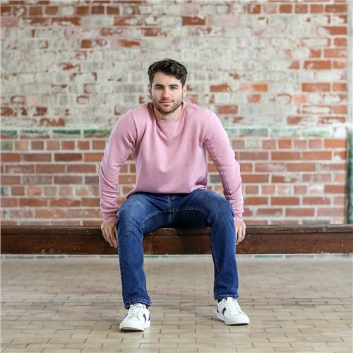 Men's Aidan Pink Sweater-Front View 2