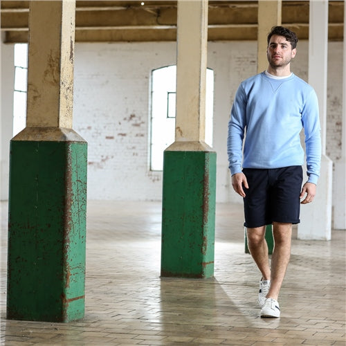 Men's Aidan Sky Blue Sweater-Model Full Front View