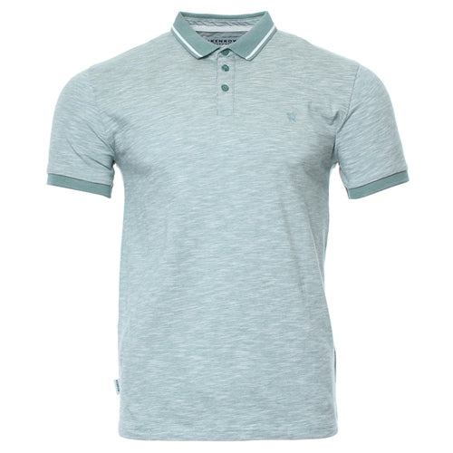 Men's Connor Short Sleeve  Green Polo Shirt-Ghost Front View