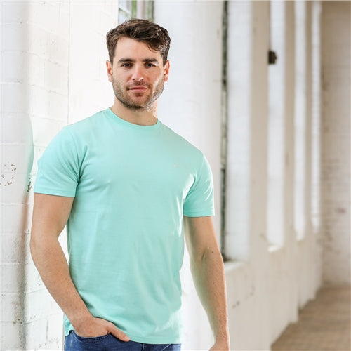 Men's Aqua Finn Short Sleeve Tee-Front View 1