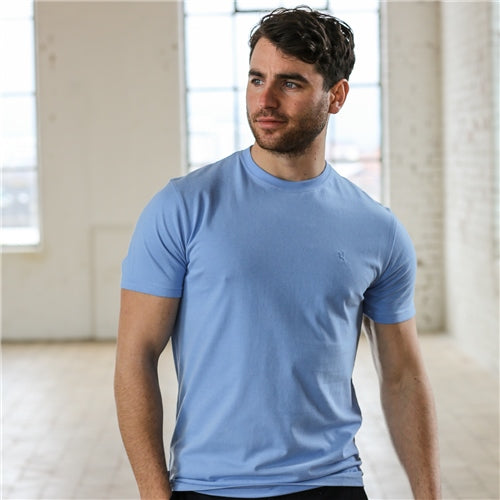 Men's Sky Blue Finn Short Sleeve Tee-Front View 1