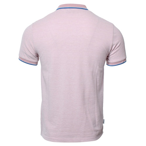 Men's Philip Short Sleeve Pink Polo Shirt-Ghost Back View