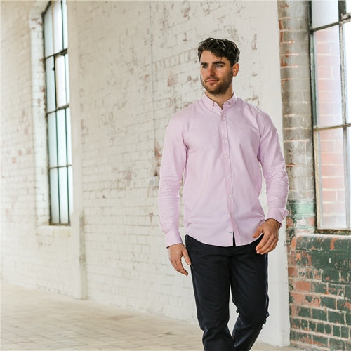 Men's Fallon Pink Shirt-Model Front View 2