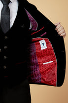 MARC DARCY Hudson Black Velvet Jacket BLACK detail view