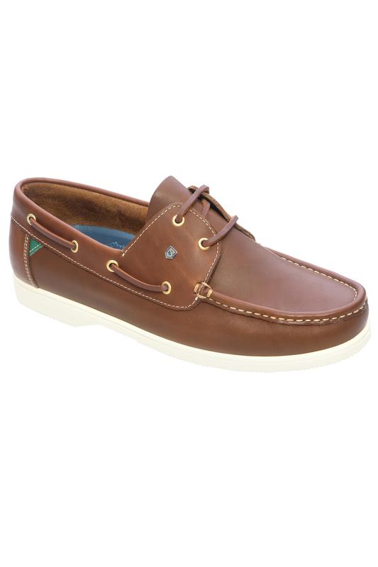 Dubarry Admirals brown leather boat shoe side view