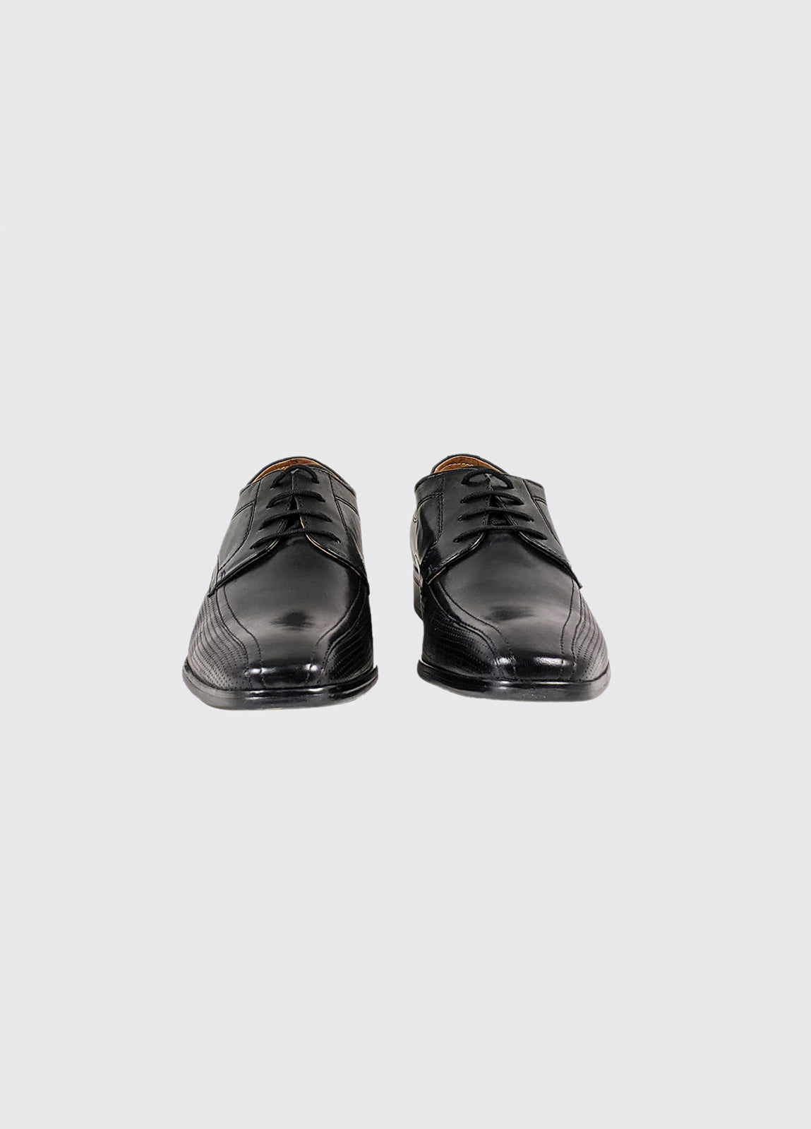 Denzil Black Formal Lace Men's Shoe-Front view