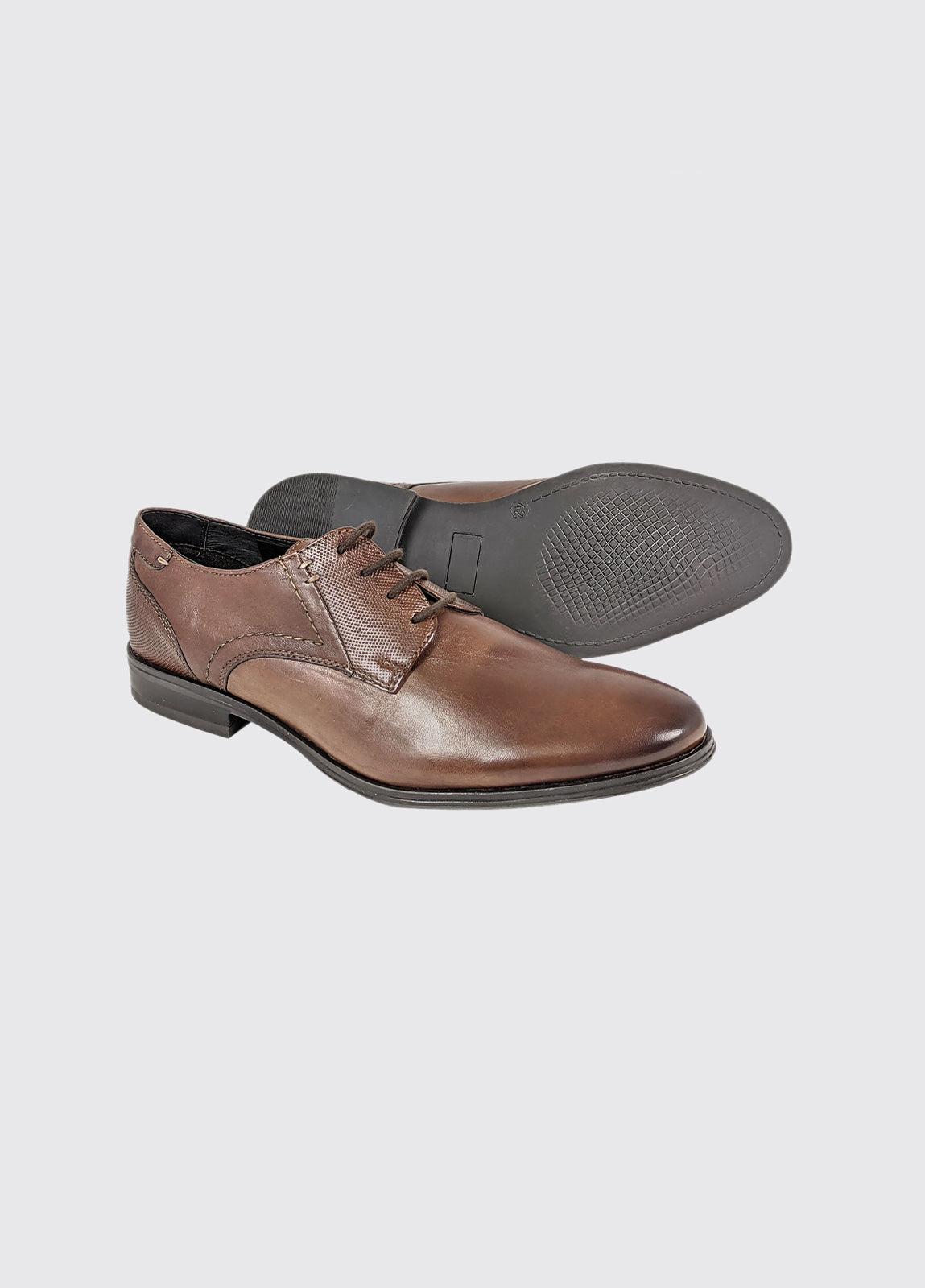 Drago Brown Lace up leather Shoe-Sole View