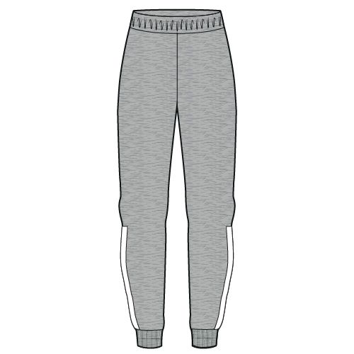 Cut And Sew Joggers - Grey Marl/White - Spirit Clothing