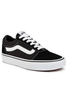 Vans Womens Womens Ward Suede Canvas Black/White Trainer Black/White front view