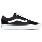 Vans Womens Womens Ward Suede Canvas Black/White Trainer Black/White model front view