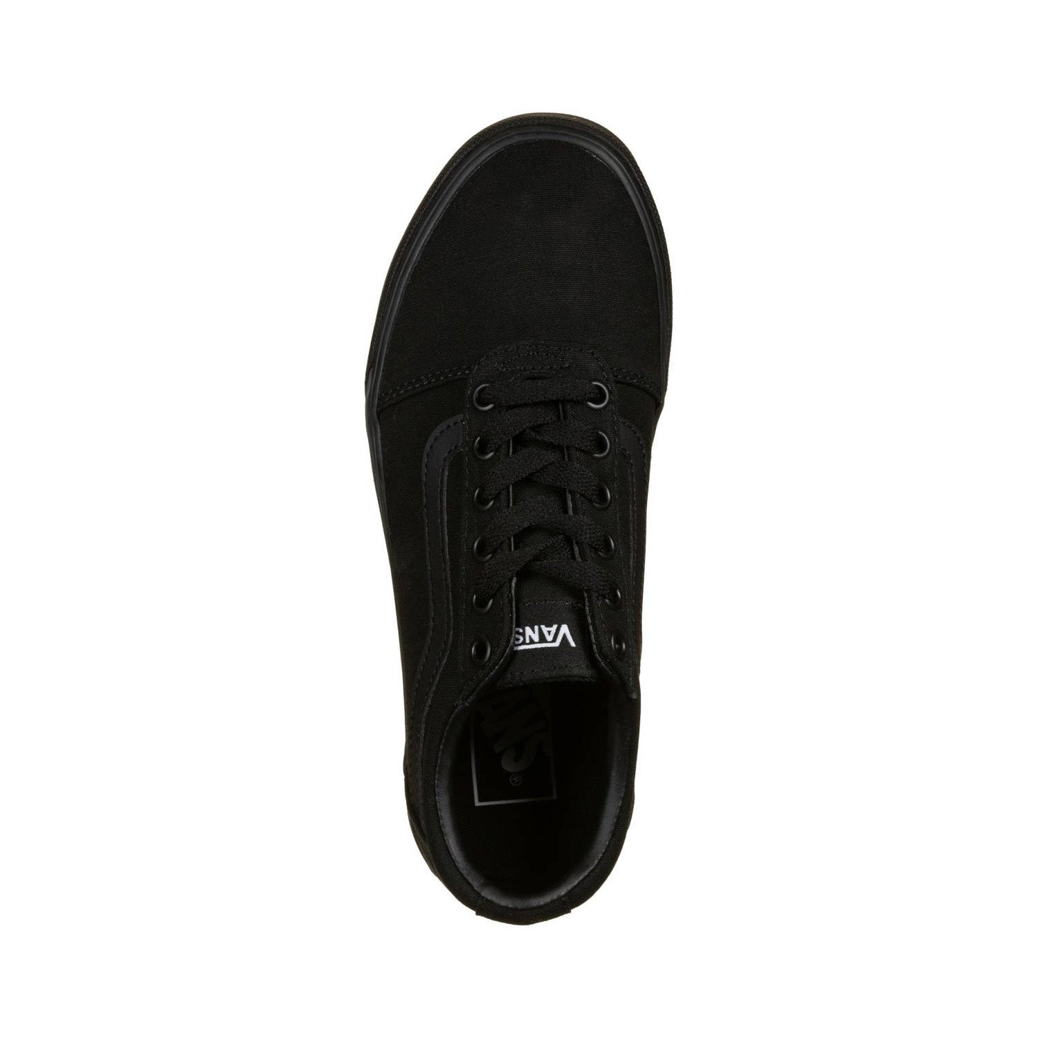 Vans Womens Women's Ward Canvas Black/Black Trainer Black/Black model front view