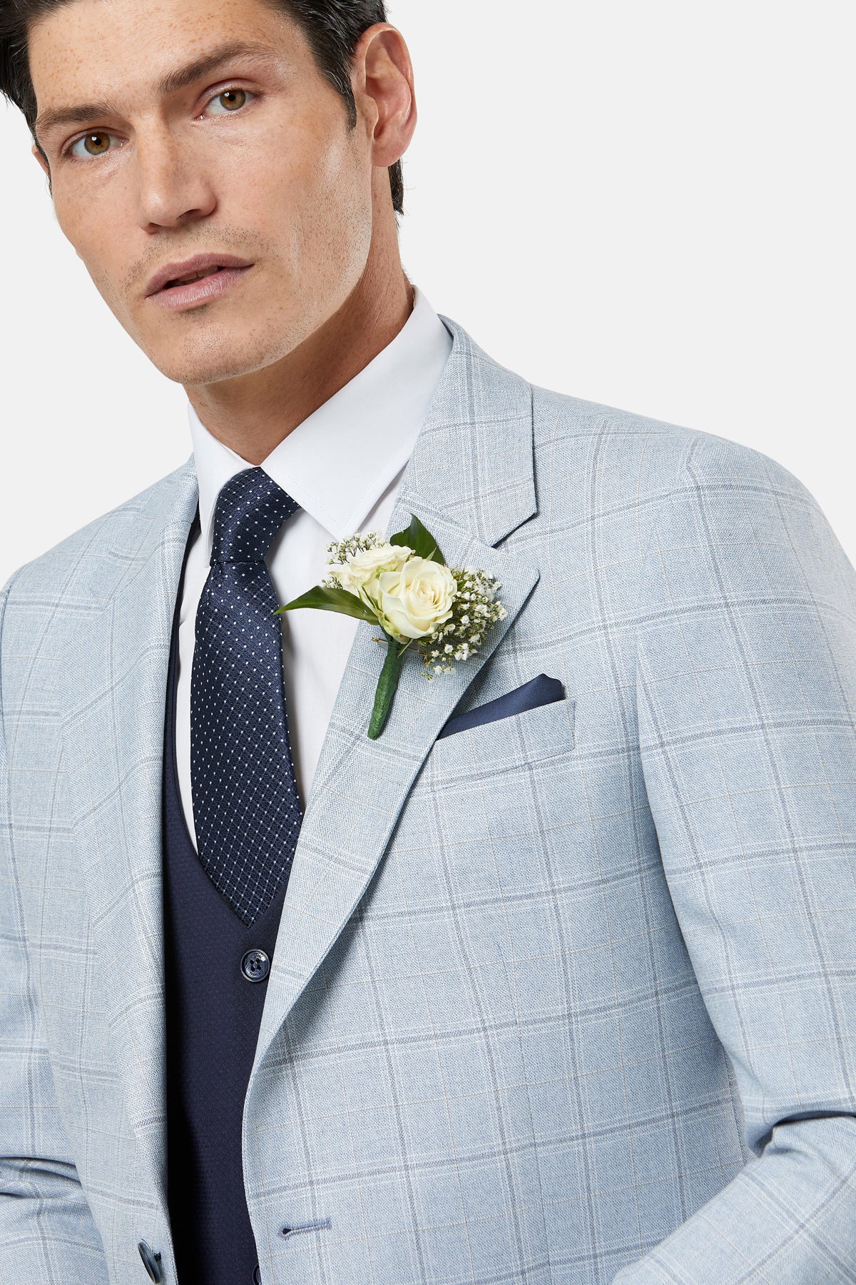 BENETTI Andrew Sky Tapered Fit Blazer SKY flat front view