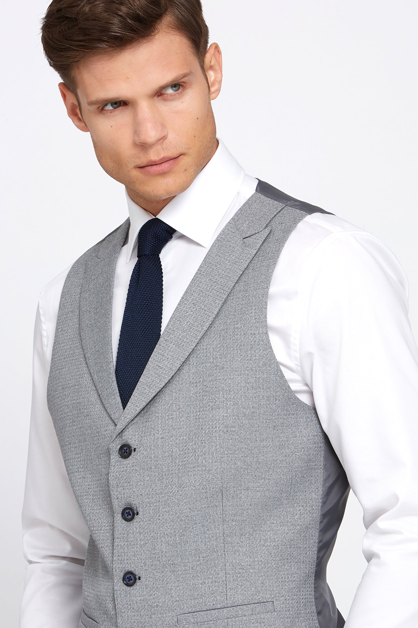 Anthony Tailored Fit Grey Waistcoat - Spirit Clothing