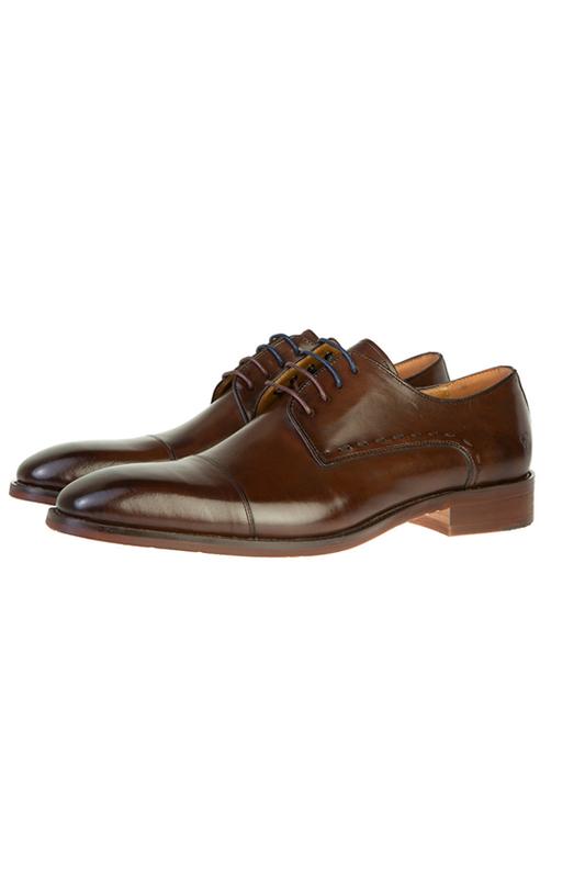 Arthur Brown/Chestnut Leather Shoe by Benetti