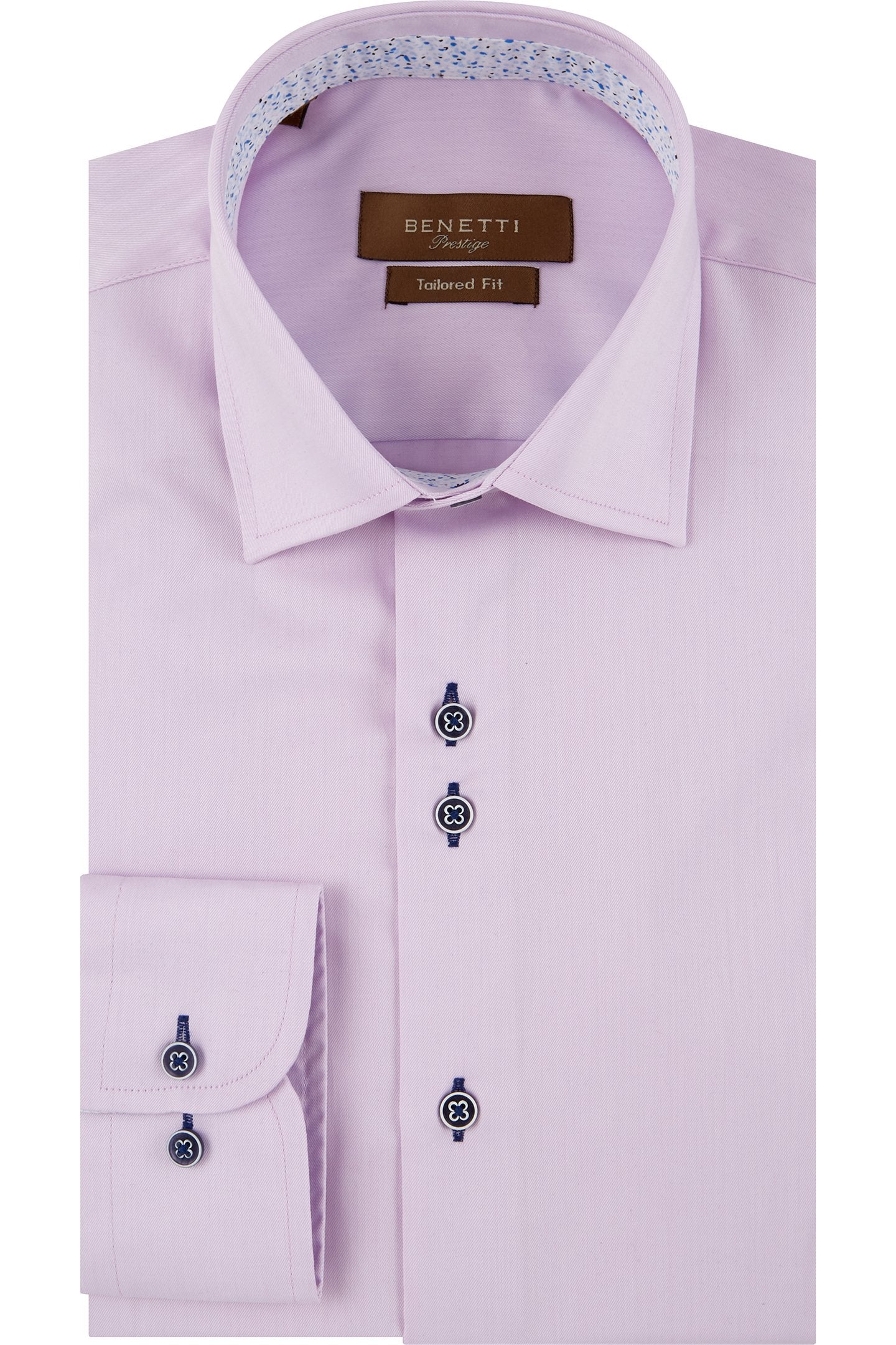 BENETTI Atlanta Formal Luxury Tapered Shirt WHITE model front view