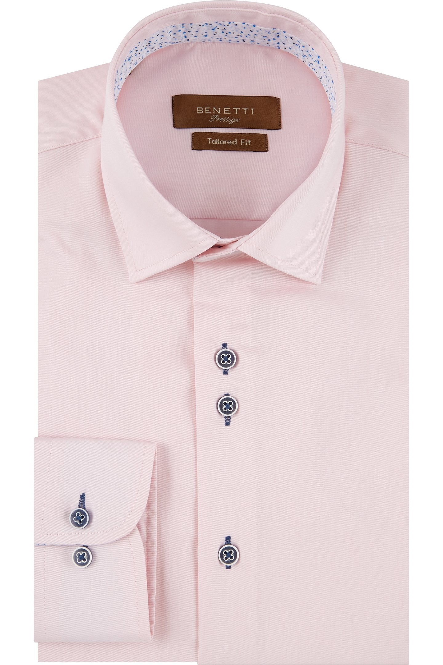 BENETTI Atlanta Formal Luxury Tapered Shirt WHITE detail view