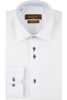 BENETTI Atlanta Formal Luxury Tapered Shirt WHITE front view