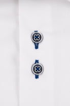BENETTI Atlanta Formal Luxury Tapered Shirt WHITE flat front view