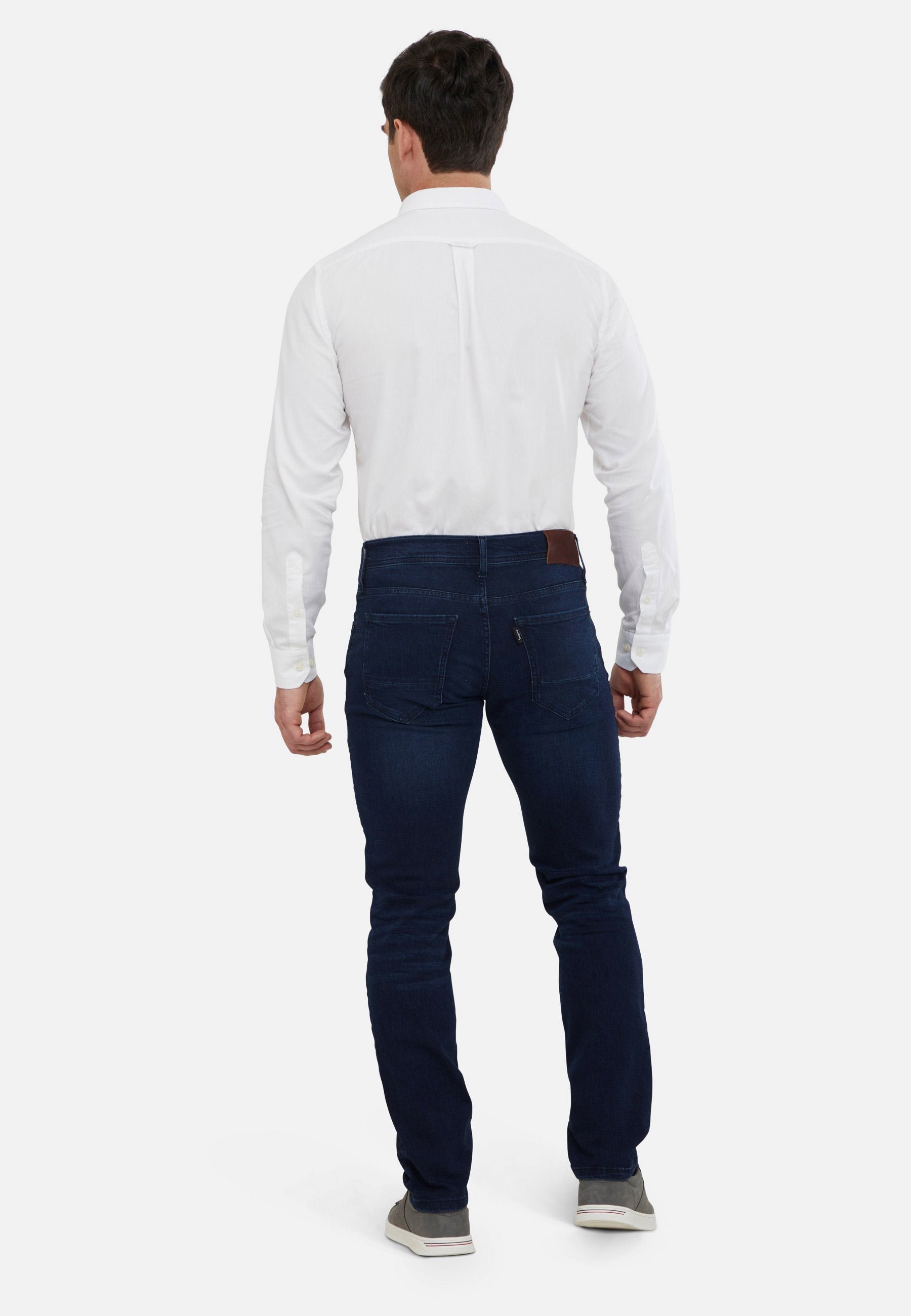 6TH SENSE Braxten Prussian Straight Denim Jeans Prussian model front view