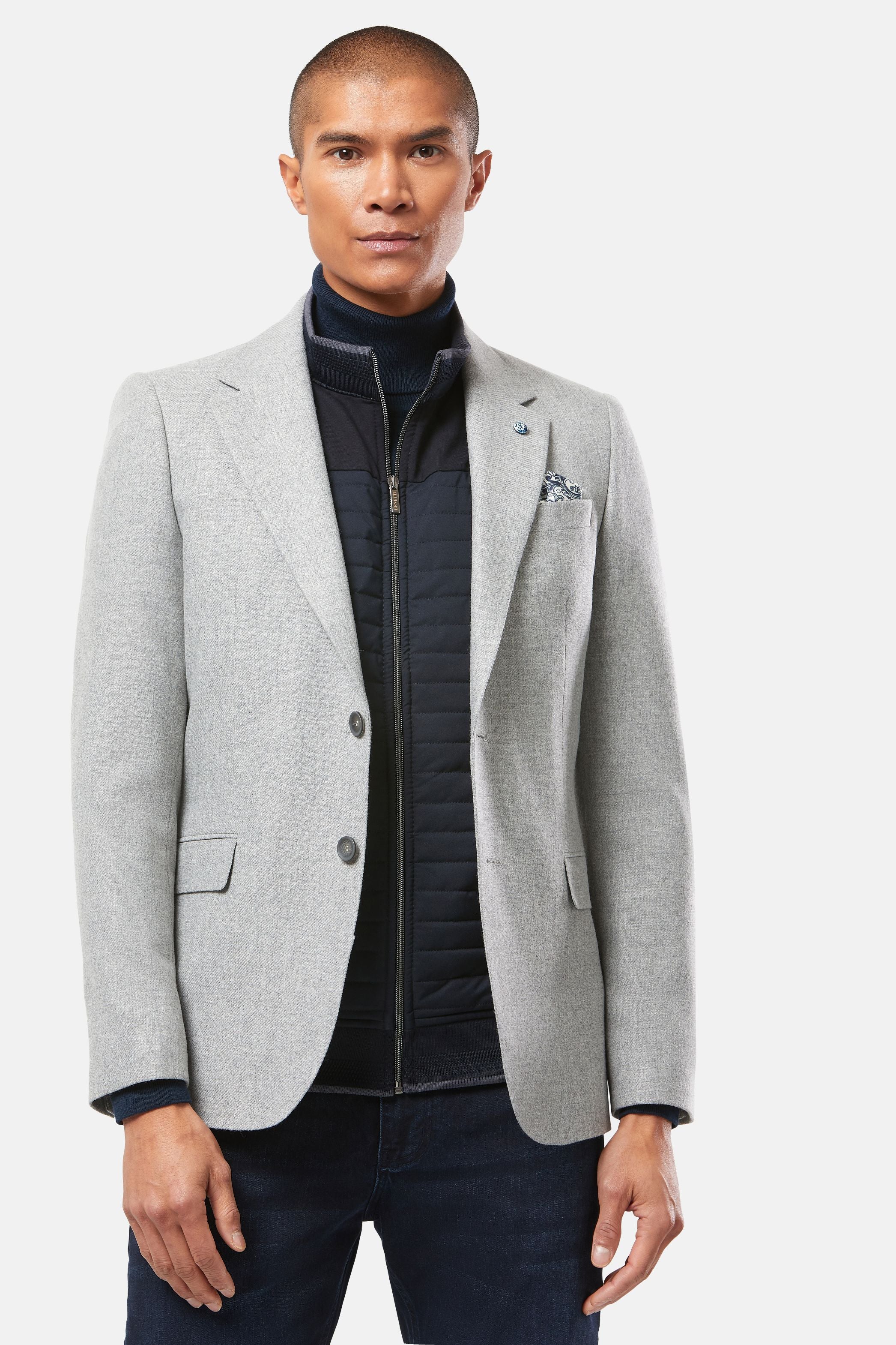 BENETTI Frankie Silver Tapered Fit Blazer SILVER front view