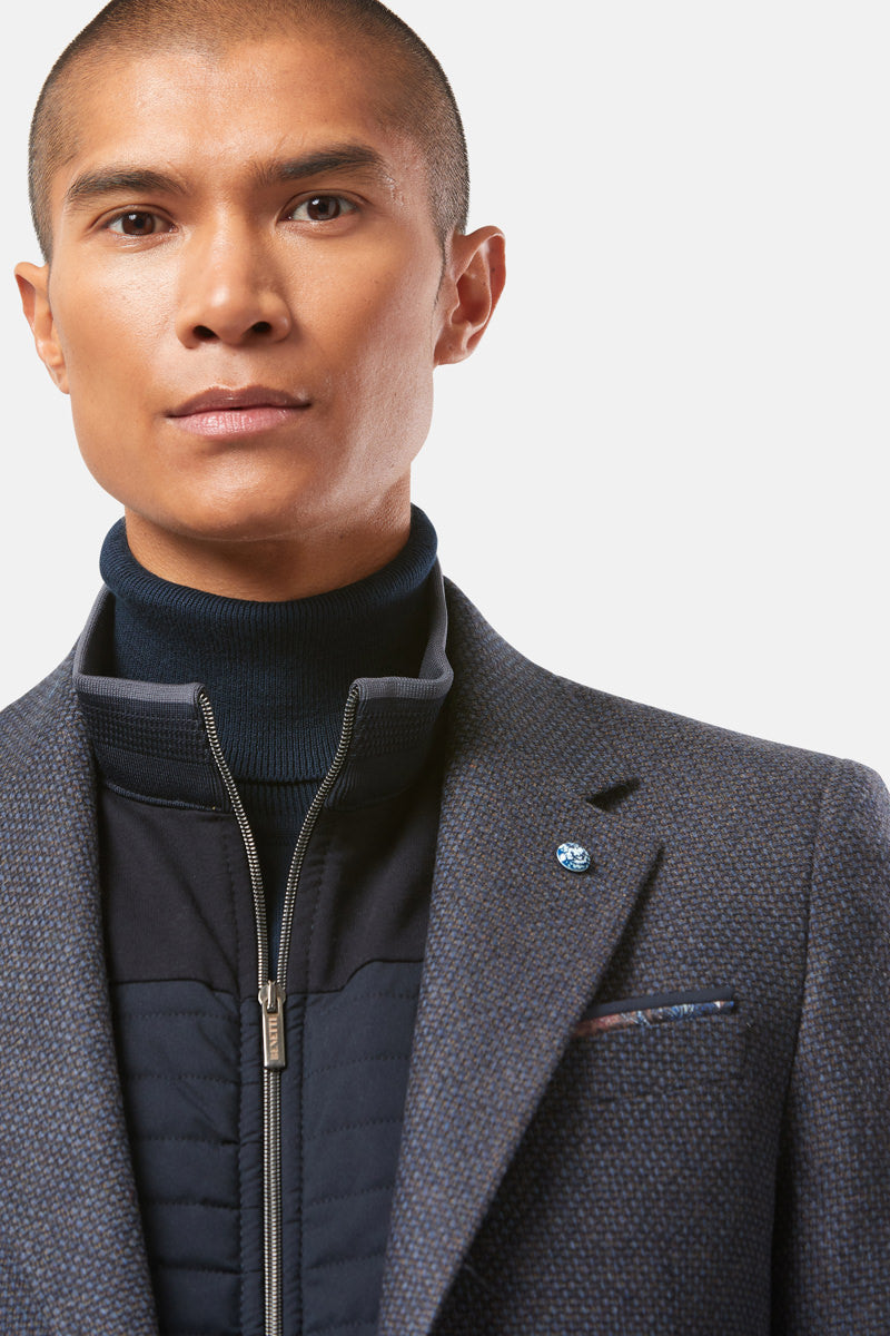 Perry Indigo Navy Tapered Fit Blazer-lapel view