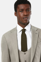 TRAVIS BENETTI Zac 3 Piece Stone Suit STONE back view