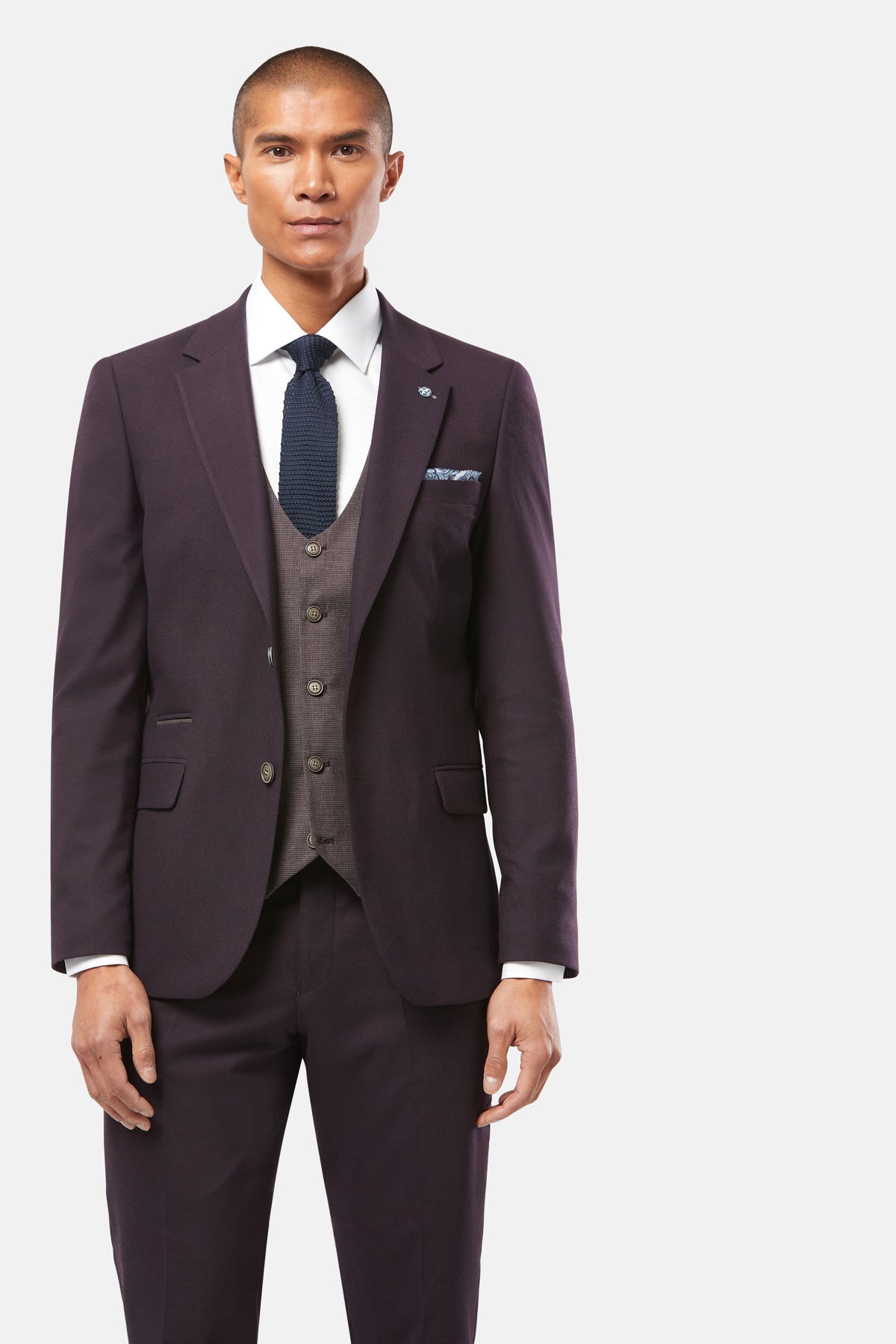 Men's Ronnie 3 Piece Tapered Fit Grape Suit