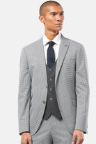BENETTI Colin Three Piece Houndstooth Suit CHARCOAL detail view
