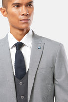 BENETTI Colin Three Piece Houndstooth Suit CHARCOAL side view