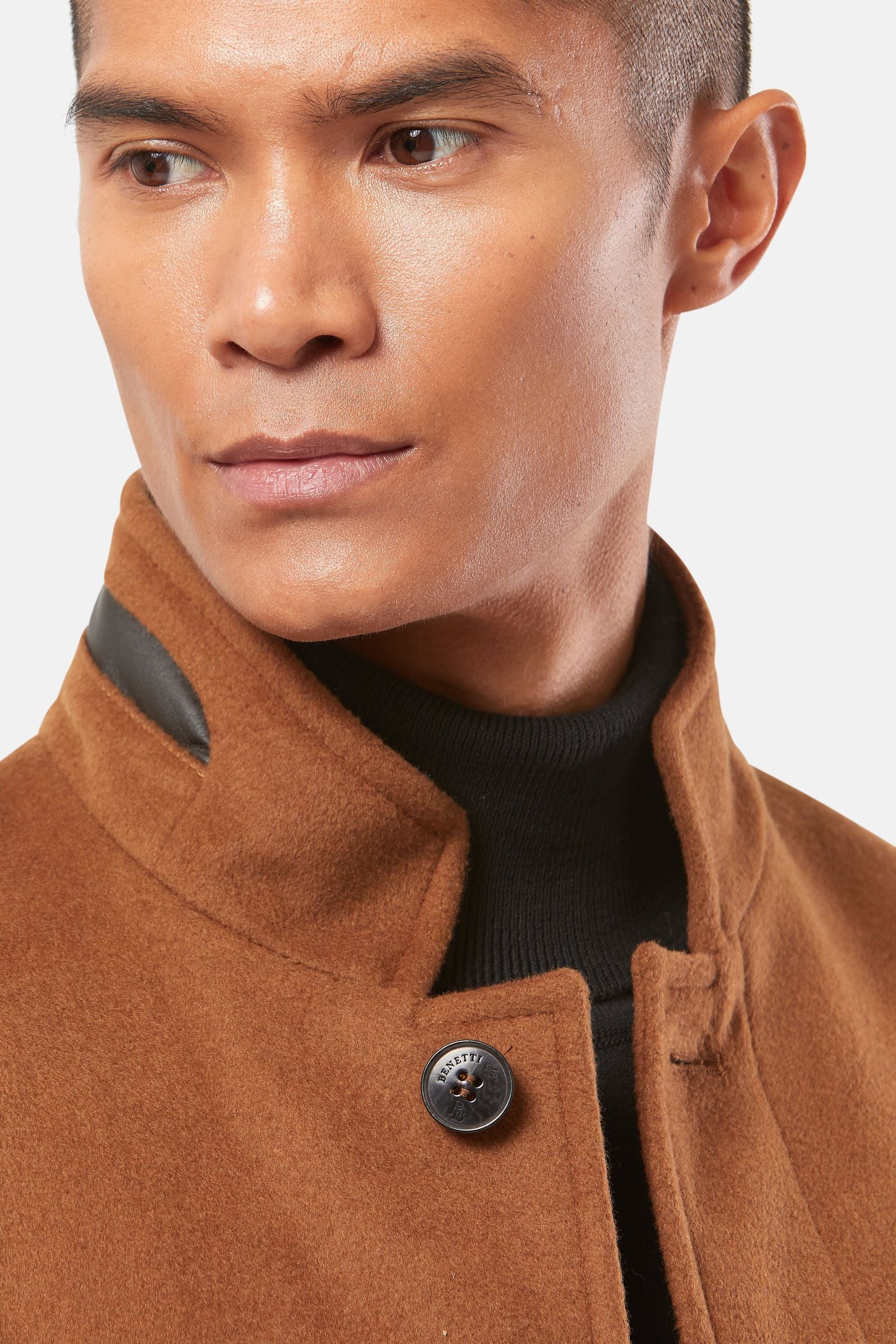 Ely Wool Benetti Camel Jacket-Collar view