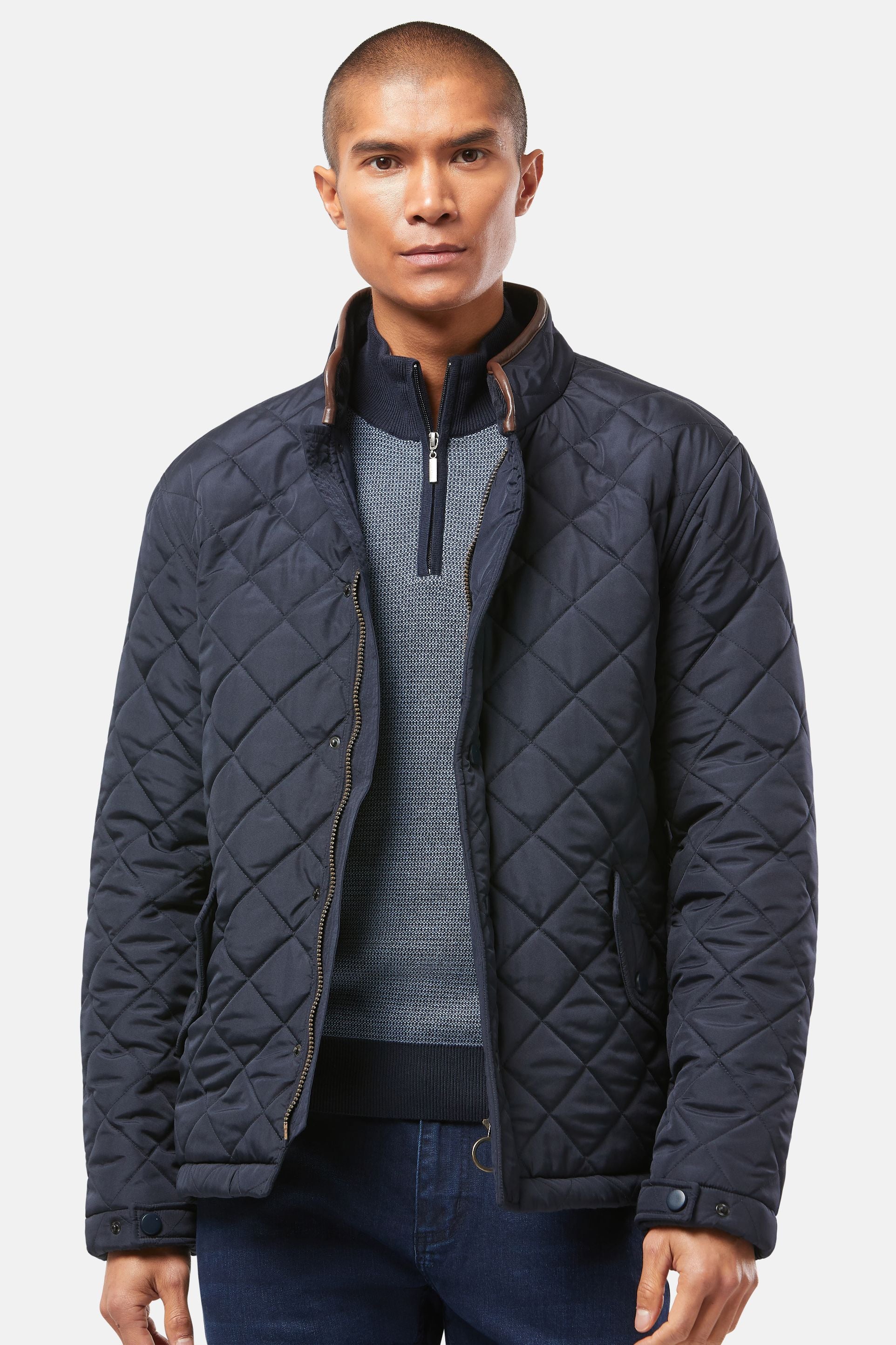 BENETTI Brutuz Navy Padded Jacket NAVY model front view