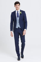 BENETTI Harold Ice Tapered Fit Waistcoat Ice model front view