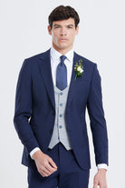 BENETTI Harold Silver Comfort Fit Waistcoat Silver front view