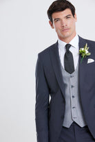 BENETTI Barret Silver Stripe Tapered Fit Waistcoat SILVER detail view