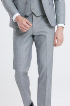 BENETTI Stanley Silver Comfort Fit Trousers Silver front view