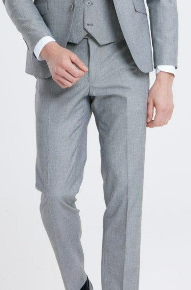 BENETTI Stanley Silver Comfort Fit Trousers Silver front view