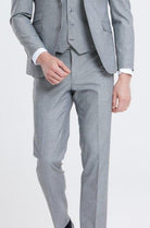 BENETTI Stanley Silver Tapered Fit Trousers Silver front view