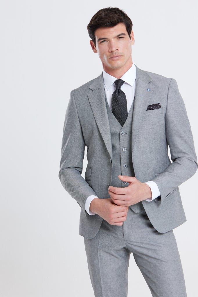 Stanley Tapered Fit Silver Waistcoat