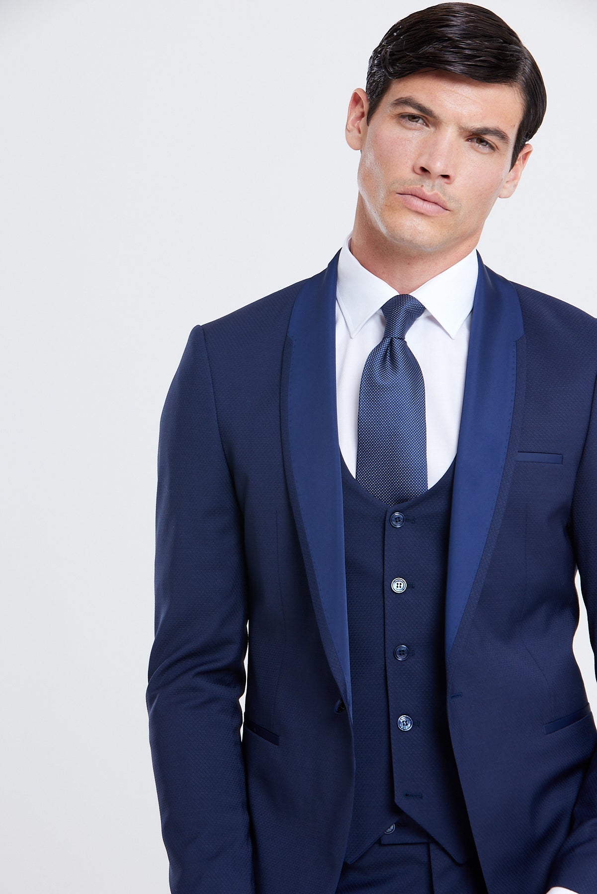 BENETTI Peter Ink Tapered Shawl Tux Jacket INK front view