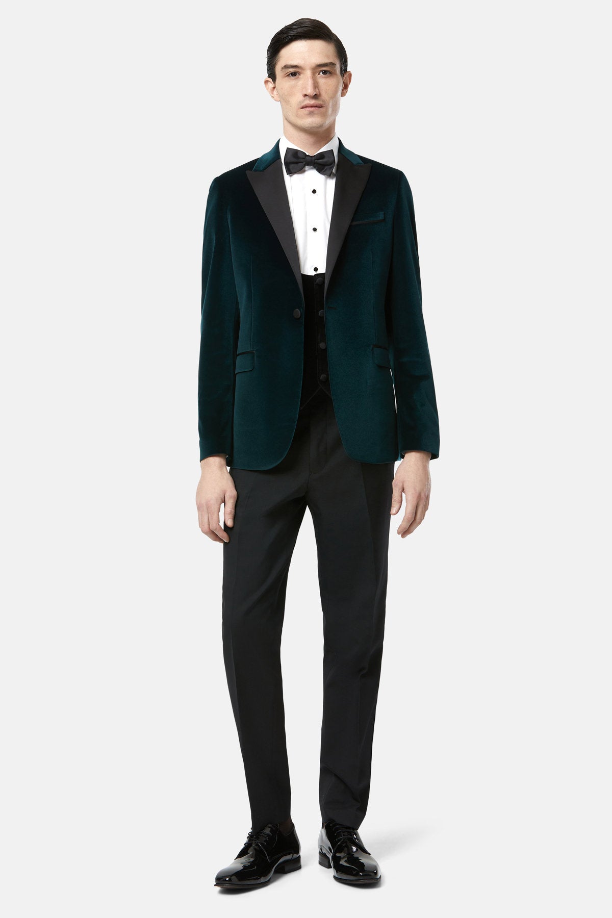 BENETTI Jasper Emerald Velvet Tapered Jacket EMERALD back view