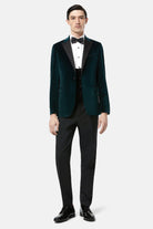 BENETTI Jasper Emerald Velvet Tapered Jacket EMERALD back view