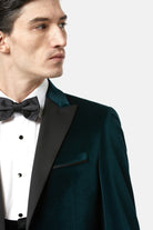 BENETTI Jasper Emerald Velvet Tapered Jacket EMERALD model front view