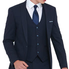 TRAVIS BENETTI Antoine Slim Waistcoat Navy Navy front view