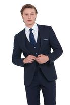 TRAVIS BENETTI Antoine Navy Slim Fit Blazer NAVY front view